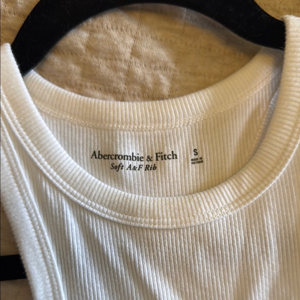Abercrombie & Fitch Soft White Ribbed Tank Bodysuit